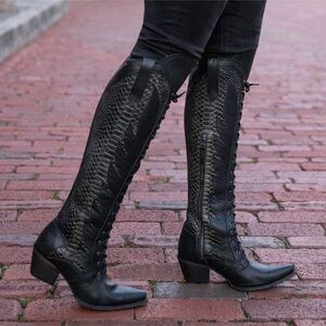 JUNK GYPSY BY LANE WOMEN'S TRAIL BOSS WESTERN BOOTS - SNIP TOE 7